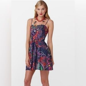 Vtg Lilly Pulitzer Small Anna Lynne Cotton Navy Blue Garden Menagerie Dress